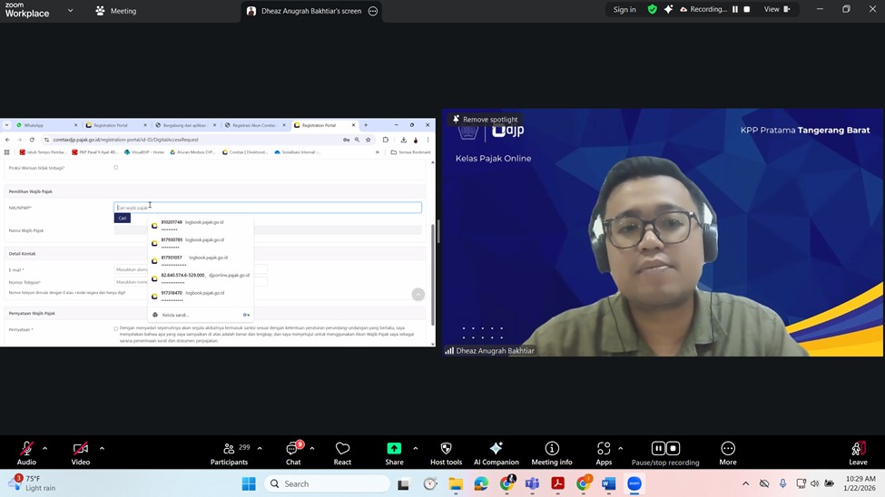 Dheaz menyampaikan tata cara aktivasi akun Coretax