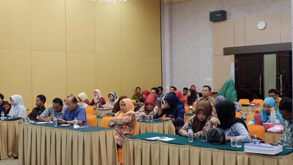 Padatnya peserta bimtek yang mayoritas adalah seorang bendahara