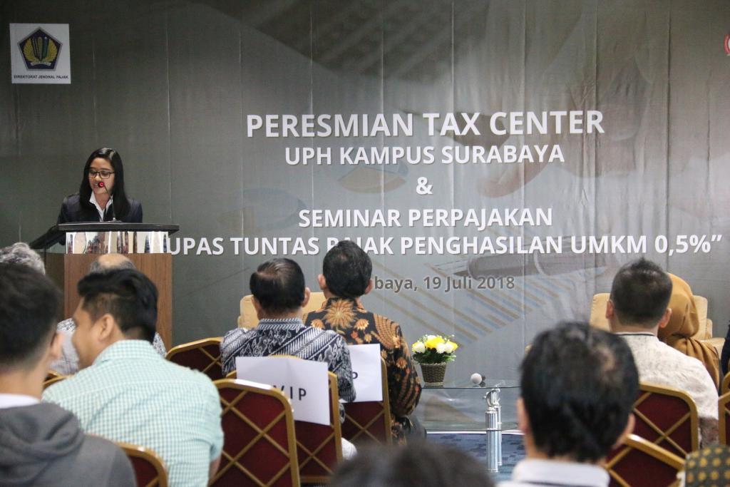 Sambutan, Vierly Ananta Upa, SE.,MSA.,Ak.,CA. Ketua Tax Center UPH Surabaya