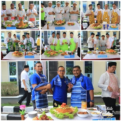 Para peserta lomba masak dengan hasil karyanya masing-masing