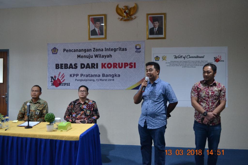 Testimoni dari perwakilan wajib pajak tentang wilayah bebas korupsi di KPP Pratama Bangka