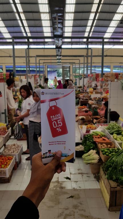 Leaflet PP23 yang digunakan untuk edukasi perpajakan kepada pelaku umkm