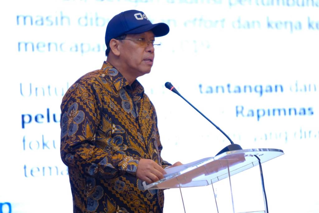 Direktur Jenderal Pajak Robert Pakpahan memberikan pesan dalam Rapat Pimpinan Nasional Direktorat Jenderal Pajak.
